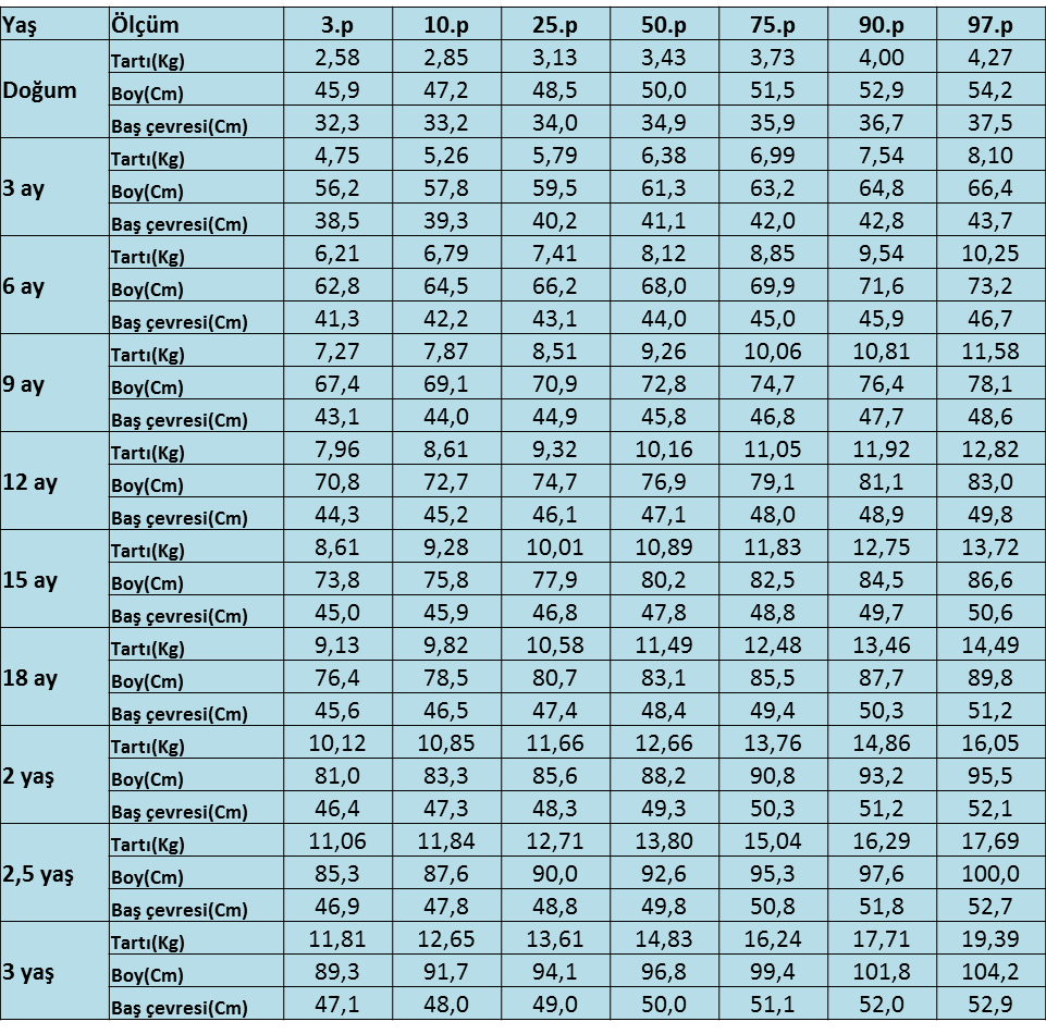 19 aylık erkek bebek boy kilo